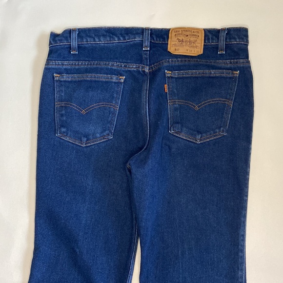 Vintage Orange Tab Made In The USA Levi's 517 38 X 32 1994 Red Batwing Paper Tag - Picture 9 of 10